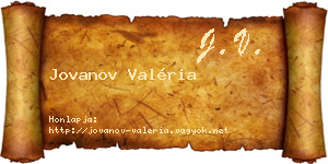 Jovanov Valéria névjegykártya
